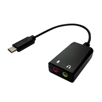 Value 12.99.3213 changeur de genre de câble USB Type C 2 x 3.5 Noir
