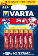 Varta AAA Max Tech, 4+2pcs Einwegbatterie Alkali