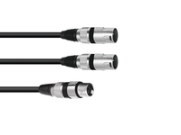 Omnitronic 30225205 audio kábel 1,5 M XLR (3-pin) 2 x XLR (3-pin) Fekete
