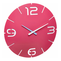 TFA-Dostmann CONTOUR Parete Quartz clock Rotondo Rosa, Bianco