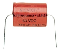 Visaton Electrolytic 100µF kondenzátor Vörös Állandó kapacitású kondenzátor Hengeres DC