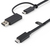 StarTech.com 3ft (1m) USB-C Cable with USB-A Adapter Dongle - Hybrid 2-in-1 USB C Cable w/ USB-A - USB-C to USB-C (10Gbps/100W PD), USB-A to USB-C (5Gbps) - Ideal for Hybrid Doc...