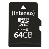 Intenso microSDXC Speicherkarte 64GB Class 10 + SD Adapter