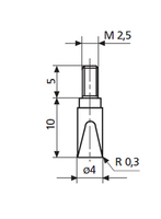 MAHR 905 WEDGE-SHAPED CONTACT POINT aus Stahl 4360140