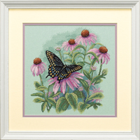 Counted Cross Stitch Kit: Butterfly & Daisies