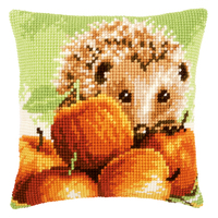 Cross Stitch Kit: Cushion: Hedgehog with Apples