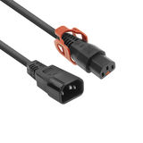 ACT Cable de conexión 230V C13 IEC Lock+ - C14 negro 0,50 m