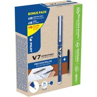 Roller Pilot Hi-Techpoint V7 Begreen 0,7 mm blu Green Pack 10 penne + 30 refill (15 omaggio) - 000028