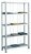 Grundregal, Schraub-Fädelstäberegal BASIC70, 1800 x 900 x 350 mm (HxBxT), 5 Fachböden, RAL 7035 lichtgrau