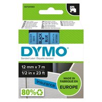 Dymo D1 Label Tape 12mmx7m Black on Blue