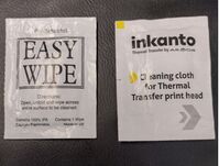 Cleaning wipes /LINGETTE INKANTO /4x50. For Thermal Transfer print head. Box of 200 pcs. Equipment Cleansing Kits