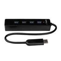 4 PORT PORTABLE USB 3.0 HUB 4 Port Portable SuperSpeed USB 3.0 Hub with Built-in Cable, USB 3.0 (3.1 Gen 1) Type-A, USB 3.2 Gen 1 (3.1