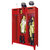 Armario de bomberos con patas, puerta de chapa maciza con ranura de inserción, 3 compartimentos, 6 taquillas.