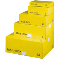 Versandkarton MAILBOX M 330x250x110mm gelb/anthrazit