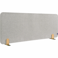 Akustik-Tischtrennwand Elements Textil 60x160cm grau mit Halterungen