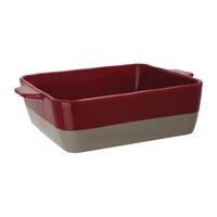 Olympia Red and Taupe Ceramic Roasting Dish Oven Safe Stoneware - 4.2L
