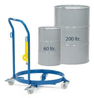 fetra® Fassroller, Durchmesser 610 mm, 250 kg Tragkraft, für 60- und 200-Liter-Fässer, Schiebebügel