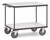 fetra® ESD-Tischwagen, 2 Ladeflächen 1000 x 700 mm, Holz hellgrau, 600 kg Tragkraft