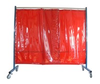 TransFlex Schutzwand, 1-teilig, fahrbar, Vorhang 0,4 mm Dicke, rot-orange Bausatz,