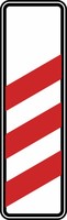 Verkehrszeichen VZ 157-10 Dreistreifige Bake, Aufstellung rechts, 1000 x 300, 3mm flach, RA 2