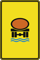 Verkehrszeichen VZ 442-52 Vorwegweiser für Fahrzeuge mit wassergefährdender, Ladung (ohne Pfeilsymbol) 630 x 420, Rundform, RA 1