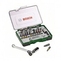 Bosch 2607017160 Set bricolaje 27 puntas atornillar y llaves vaso carraca