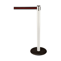 Barrier Post / Barrier Stand "Guide 28" | white black / red / black longitudinal stripes 4000 mm