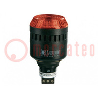 Signaller: lighting-sound; 230÷240VAC; LED; red; IP65; Ø45x83mm