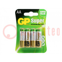 Batterij: alkaline; 1,5V; AA; niet-oplaadbaar; 4st.