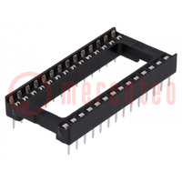 Socket: integrated circuits; DIP28; 15.24mm; THT; Pitch: 2.54mm