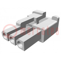 Connector: wire-wire; female; w/o contacts; PIN: 3; 4.8mm