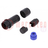 Connector: circular; plug; male; PIN: 10; w/o contacts; for cable