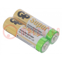 Battery: alkaline; 1.5V; AA; non-rechargeable; 2pcs; SUPER