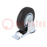 Transport wheel; Ø: 125mm; W: 25mm; H: 152mm; 100kg; rubber; CSG