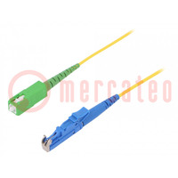 Fiber patch cord; E2/UPC,SC/APC; 2m; Optical fiber: 9/125um; Gold