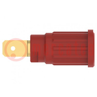 Connector: 4mm banana; socket; 32A; 1kV; red; gold-plated; 34.8mm