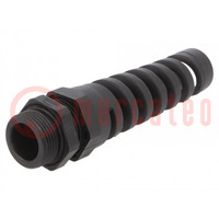 Cable gland; with strain relief; PG16; IP68; polyamide; black