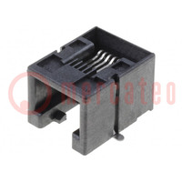 Connector: RJ12; socket; PIN: 6; Cat: 3; low profile; gold-plated