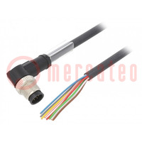 Cable de conexión; M12; PIN: 8; angular; 10m; enchufe; 30VAC; 4A