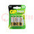 Battery: alkaline; 1.5V; AA; non-rechargeable; 4pcs.