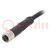 Connector: M5; plug; female; cables; PIN: 3; 1A; straight; IP67; 60V