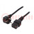Cable; CEE 7/7 (E/F) plug angled,IEC C19 female; PVC; 2m; black