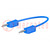 Test lead; 60VDC; 30VAC; 10A; banana plug 2mm,both sides; blue