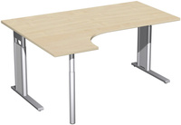 Carlo EDV-Tisch, Winkel links, HxBxT 680-820x1600x1200 mm, Farbe ahorn | GF1956