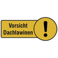 SafetyMarking Hinweisschild Vorsicht Dachlawinen, Folie, selbstkl., 30 x 13 cm