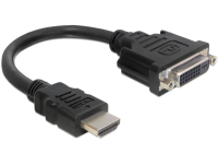 DeLOCK 0.2m HDMI-DVI M/F 0,2 m HDMI Typu A (Standard) DVI-D Czarny