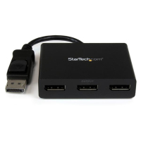 StarTech.com 3-Port DisplayPort 1.2 Splitter, DisplayPort naar 3x DP Multi-Monitor Adapter, Dual 4K 30Hz en 1080p 60Hz Computer MST Hub - Enkel Windows