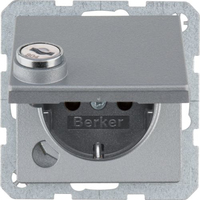 Berker 47636084 wandcontactdoos Type F Aluminium