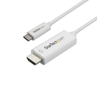 StarTech.com Adaptateur USB-C vers HDMI 2m - Câble Vidéo USB Type C vers HDMI 2.0 - 4K60Hz - Compatible Thunderbolt 3 - Convertisseur USB-C à HDMI - DP 1.2 Alt Mode HBR2 - Blanc