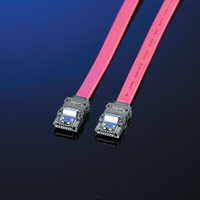 ROLINE S-ATA Cable with latch, 0.5 m SATA kábel 0,5 M Vörös